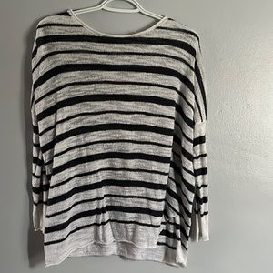 LOFT Lou & Gray 3/4 Sleeve Striped Cotton Top